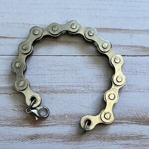 Men’s Stainless Steel Bike Chain Bracelet Silver Tone 7.5”